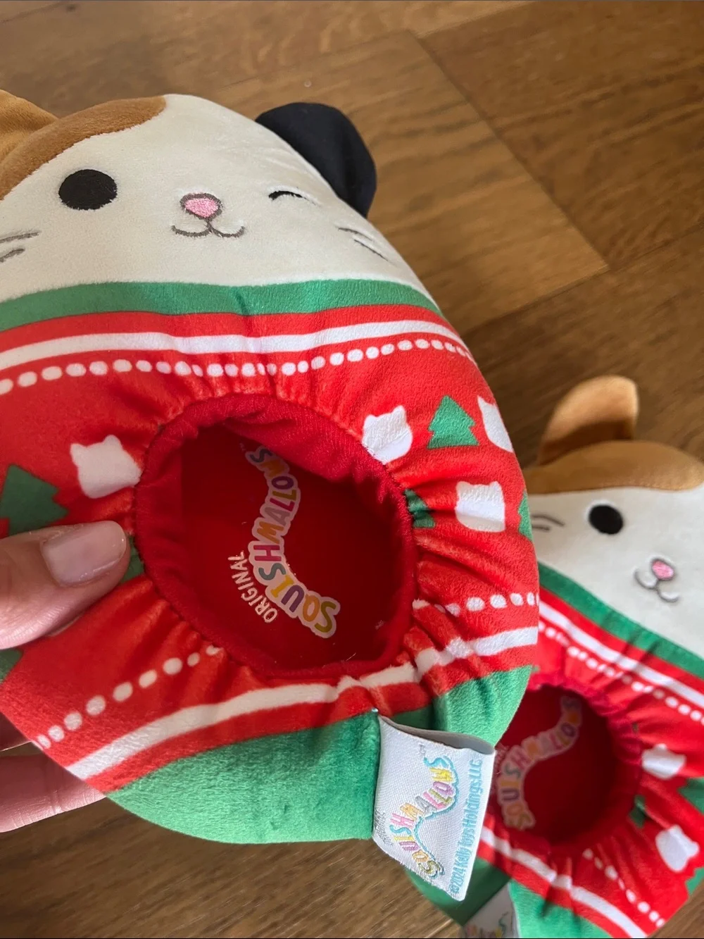 Squishmallows Kids Cat Slippers - Red, Green, White, Black, Tan
